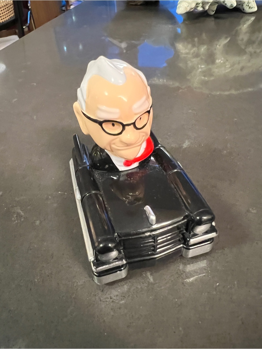 Warrant Buffet- Black Car Dash Ornament with Character Bust - gift